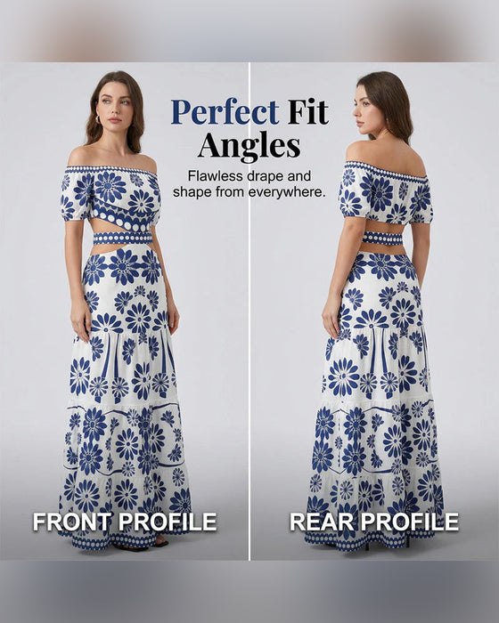 Sukienka Off-Shoulder Kwiatowy Wycięcie