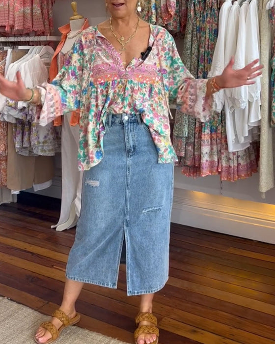 Bluzka w kolorowe kwiaty