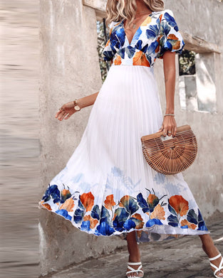 Sukienka z dekoltem V i rękawami