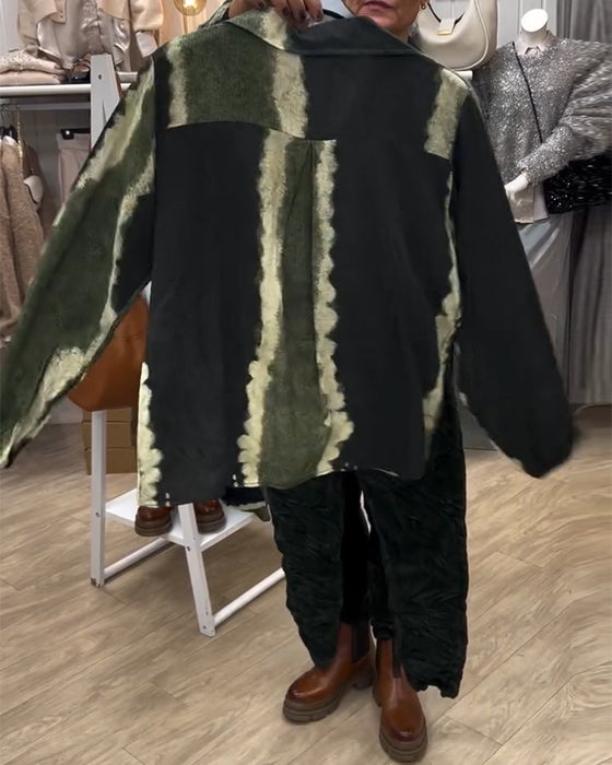 Koszula Z Klapami W Stylu Retro Z Długim Rękawem