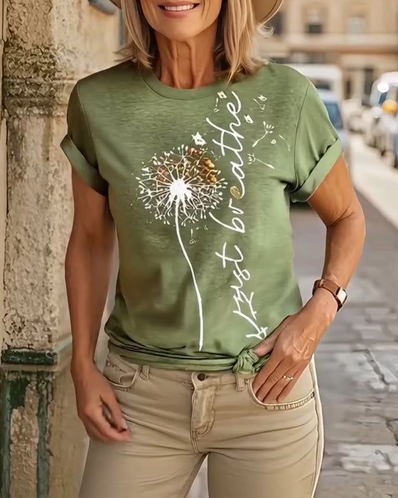 T - Shirt Z Drukiem Dmuchawca Kratki Rękaw