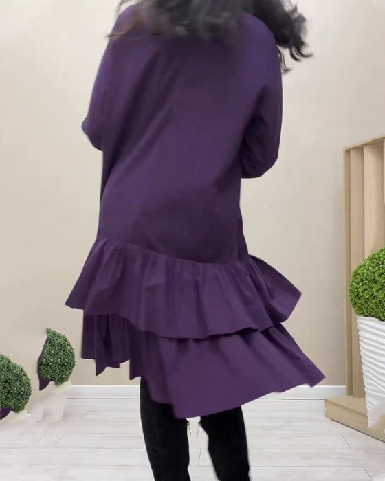 Sukienka z falbankami do kolan