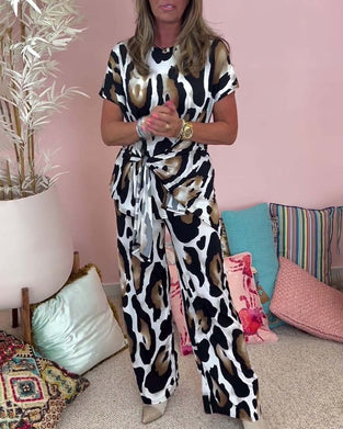 Dwuczęściowy zestaw w panterkę
