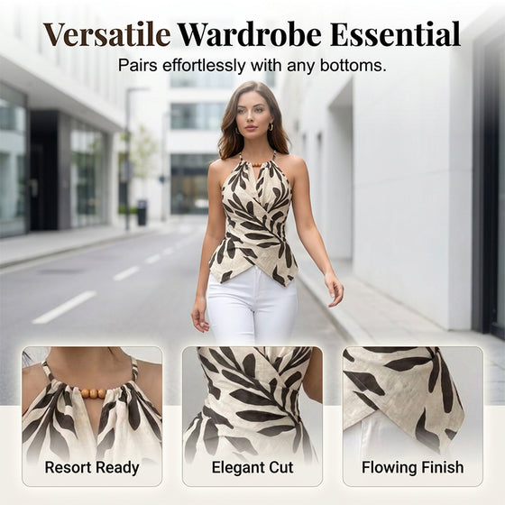 Tank Top Halter Krzyż Druk