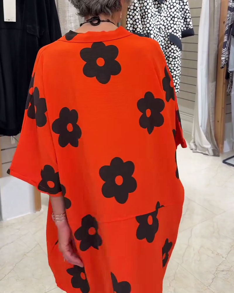 Koszula Camp Kołnierz Luźny Krój Midi