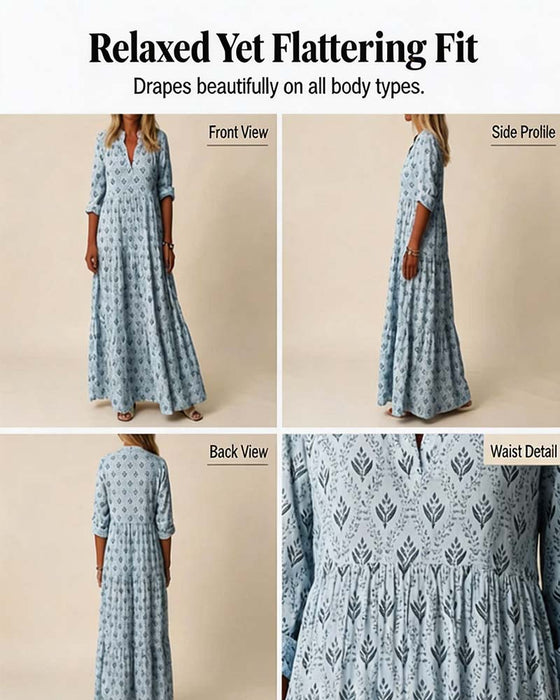 Sukienka Vintage Dekolt W Serek Kwiecista