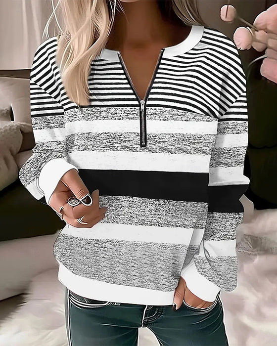 Bluza Casual PółZamek W Paski