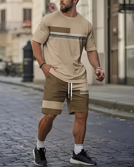 Zestaw W Paski Codzienny Krótki Rękaw