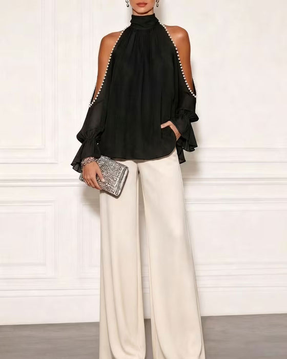Bluzka Golf Off-Shoulder Falbana