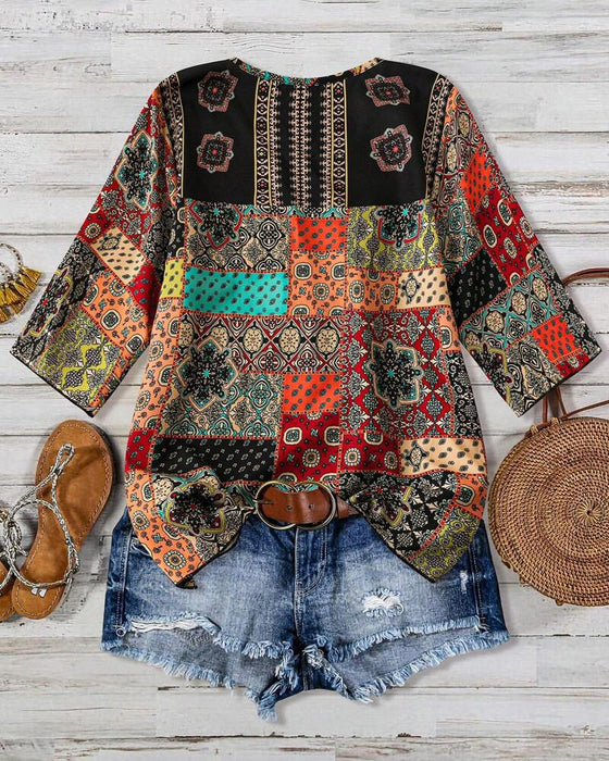 Płaskowkowe T-shirt z Drukiem Vintage