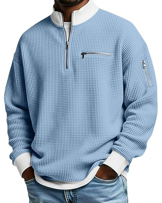 Sweatshirt Stójka Kontrastowy Zamek