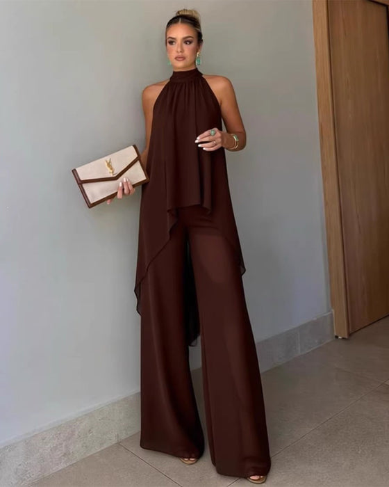 Set Swobodny Asymetryczny Bez Rękawów