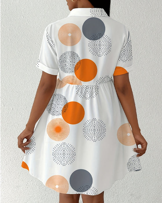 Sukienka Polka Dot Nadruk Koszula