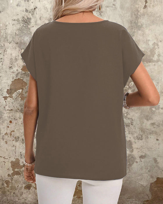 T-Shirt Z Nadrukiem Geometrycznym W Paski