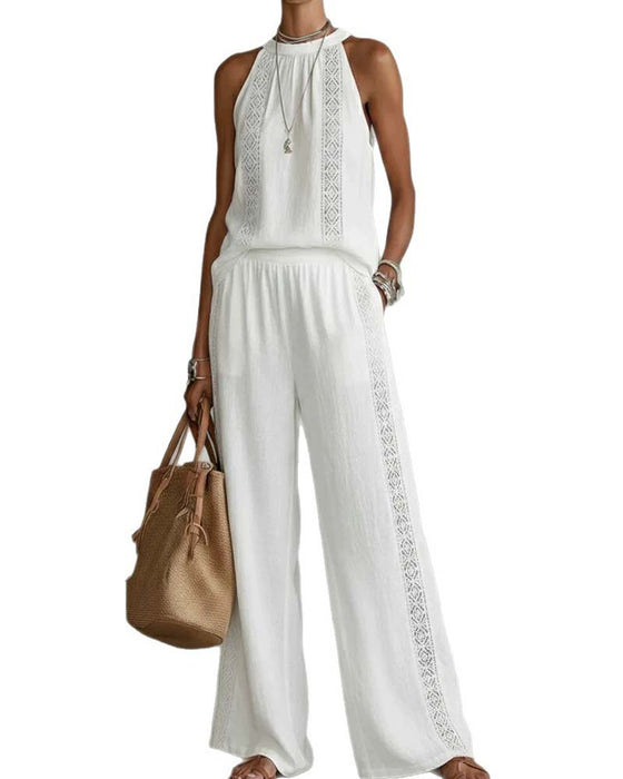 Dwuczęściowy Zestaw Hollow Out Halter
