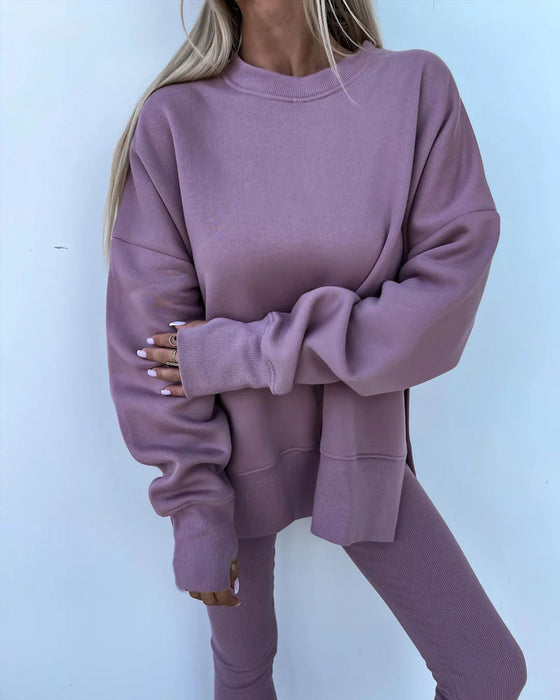 Zestaw Slim Spodnie Luźny Bluza