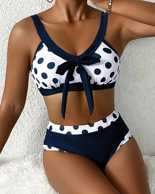 Bikini casualowe w kropki dwuczęściowe