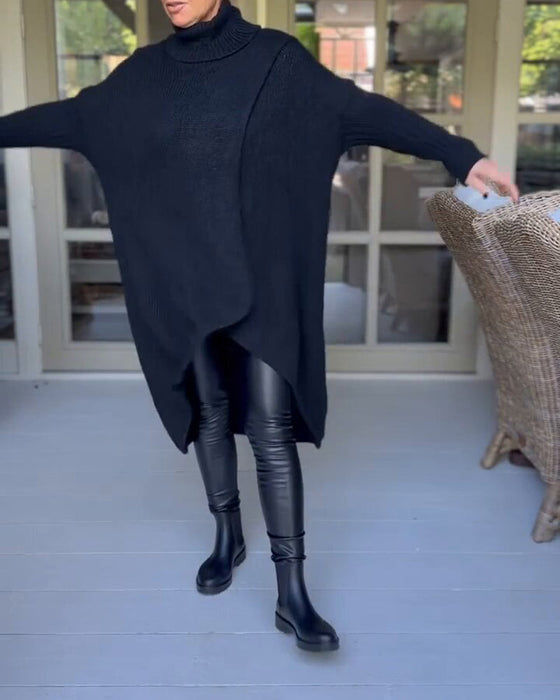 Długi kardigan z zabudowanym dekoltem