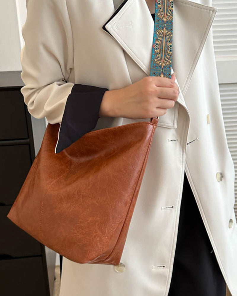 Torba o dużej pojemności z paskiem na ramię w stylu vintage