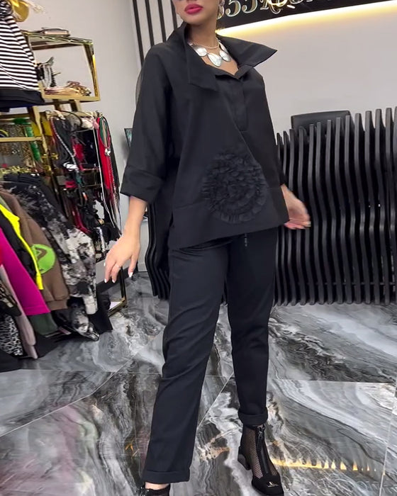 Koronkowa bluzka w patchworkowe kwiaty