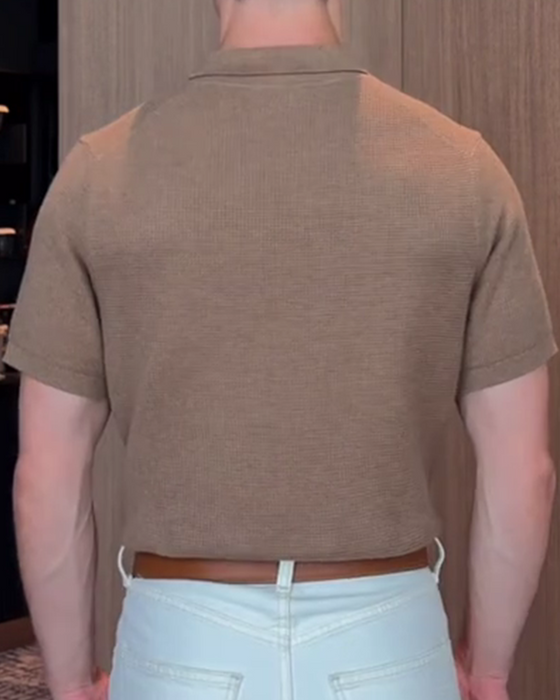 Męski T-Shirt O Luźnym Kroju Z Casualowym Kołnierzykiem Polo
