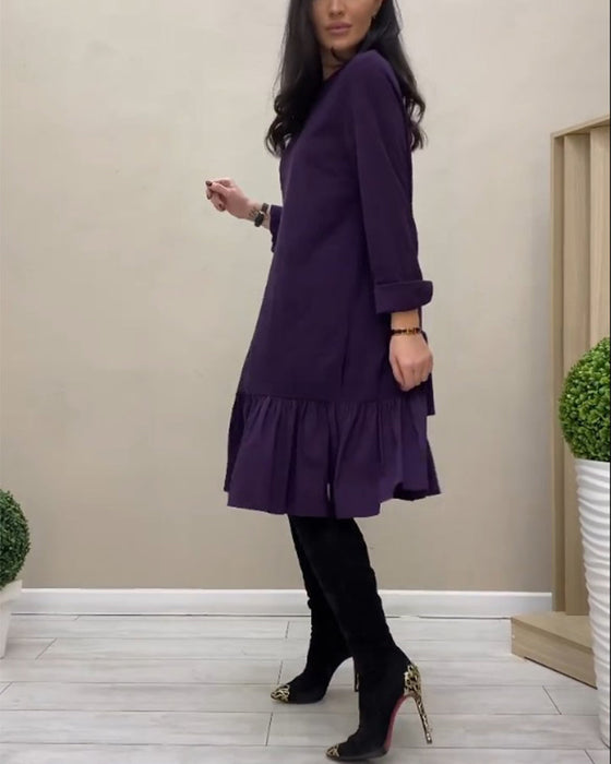 Sukienka z falbankami do kolan