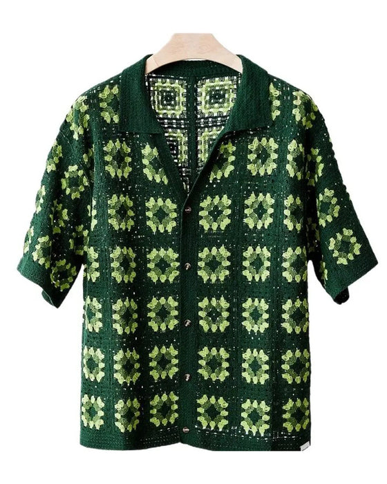 T-Shirt Dekolt W Wycięty Druk Koszula