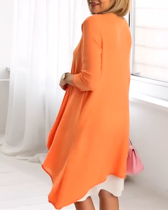 Zestaw Kwiatowy Wzór Patchwork Z Długimi Rękawami