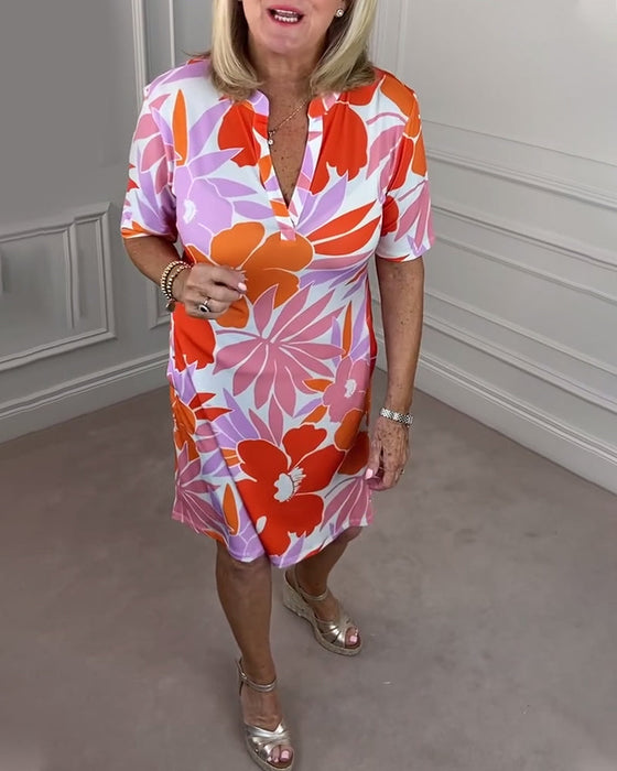 Sukienka z krótkim rękawem i nadrukiem