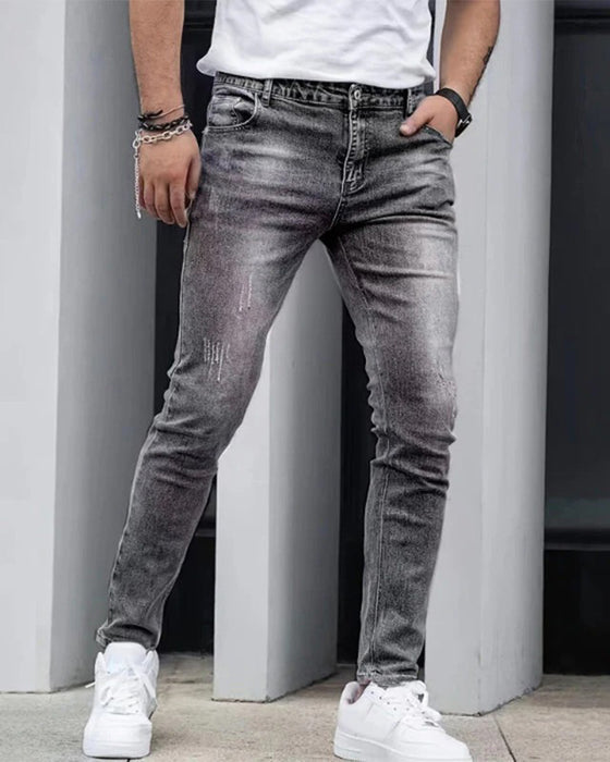 Jeans Męskie Casual Gładki