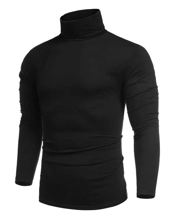 Bluzka Wysoki Kołnierz Slim Fit Jednolita Męska