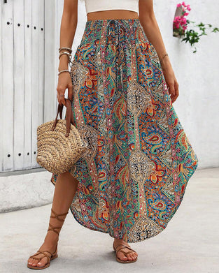 Spódnica z Gumową Pasek Tłuszczowy, Wizerunki Retro i Zakrzywiony Obród