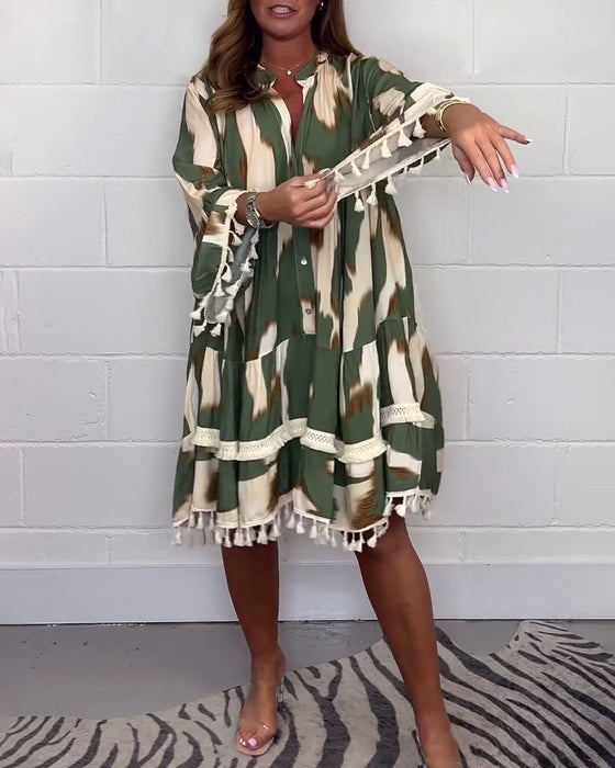 Sukienka z frędzlami w stylu vintage