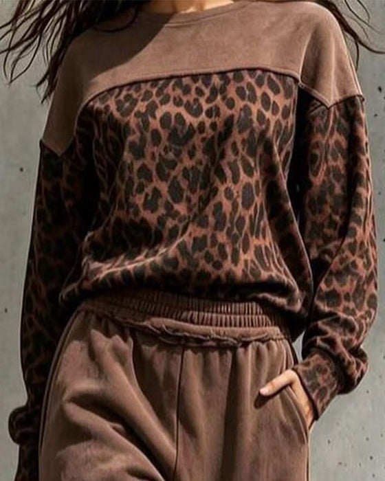 Zestaw Wzór Panterki Patchwork Bluza