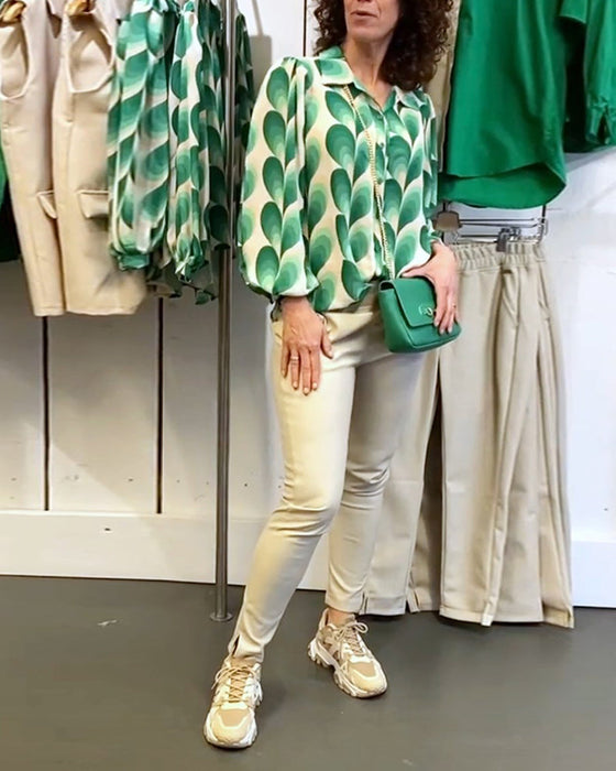 Bluzka z guzikami i nadrukiem