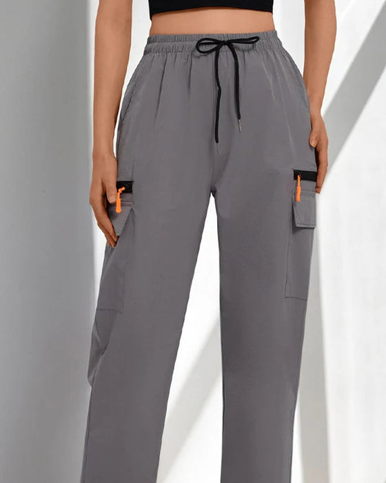 Pants Sznurek Luźny Casual Cargo