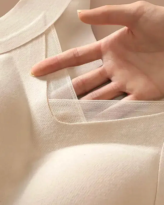 Tank Top Kwadratowa Szyja Gładki Wbudowany Biustonosz