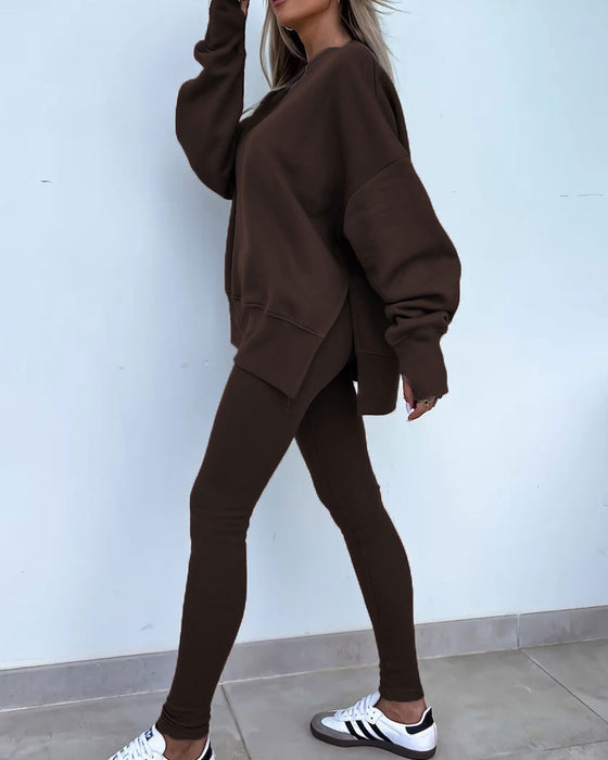 Zestaw Slim Spodnie Luźny Bluza