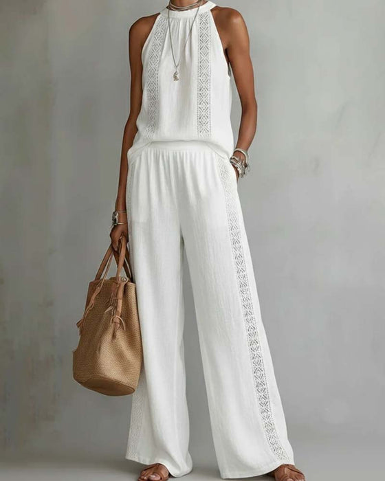 Dwuczęściowy Zestaw Hollow Out Halter