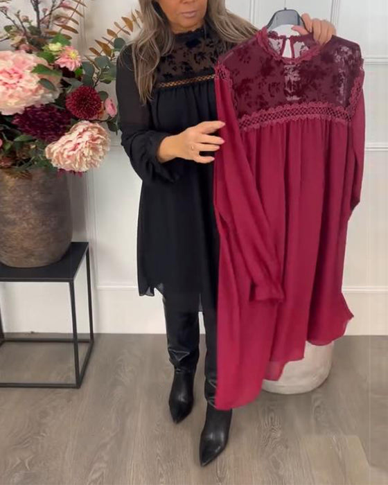 Suknia Z Detalem Wycięć Z Koronek, Projektem Rękawów Pufowanych I Elegancją Aury