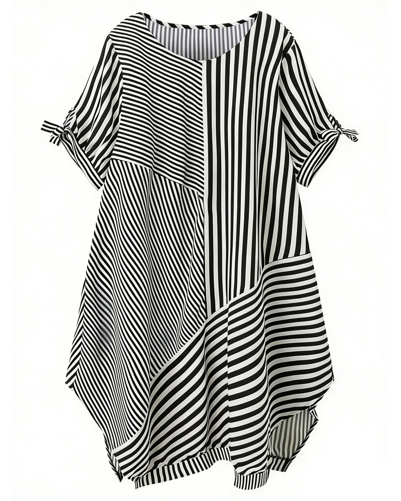 Sukienka W Paski Nieregularny