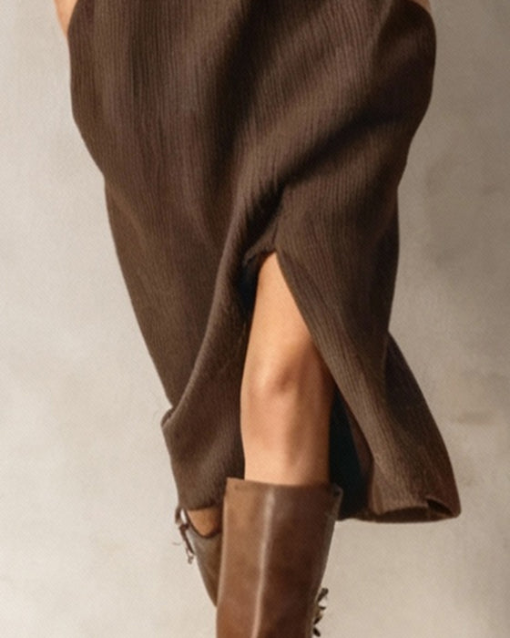 Sukienka Guzik Golf Rozcięcie Brzeg