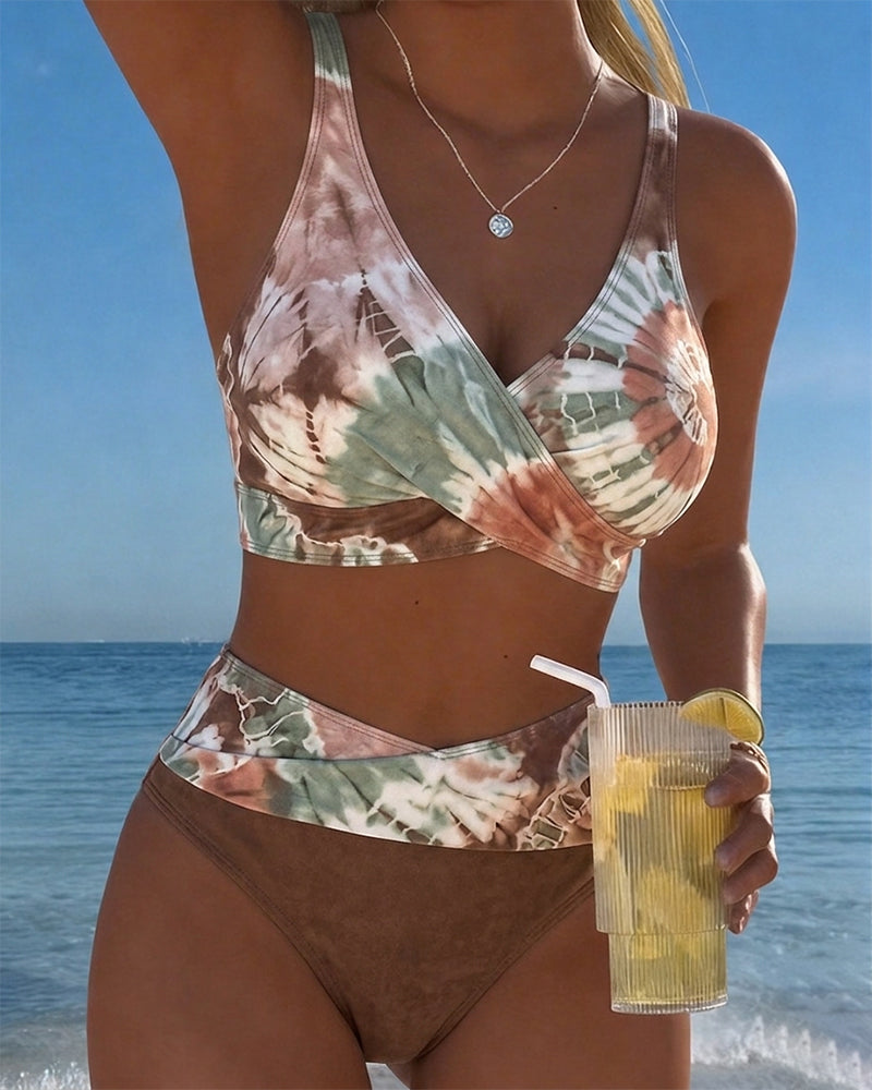 Bikini Gradient Krzyżyki Kolor Blok