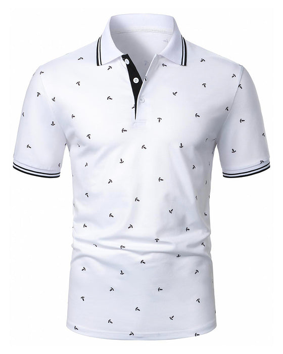 T-Shirt Kołnierz Polo Wzór Strzałka Casual