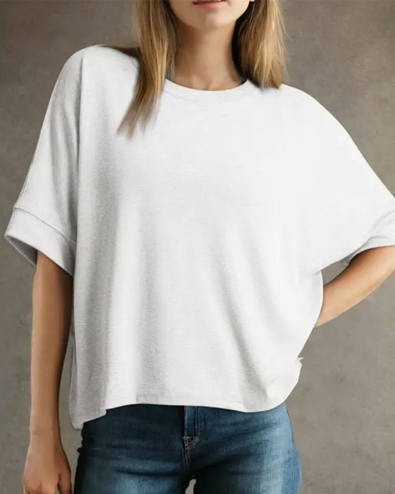 T-Shirt Nietoperz Krótki Rękaw