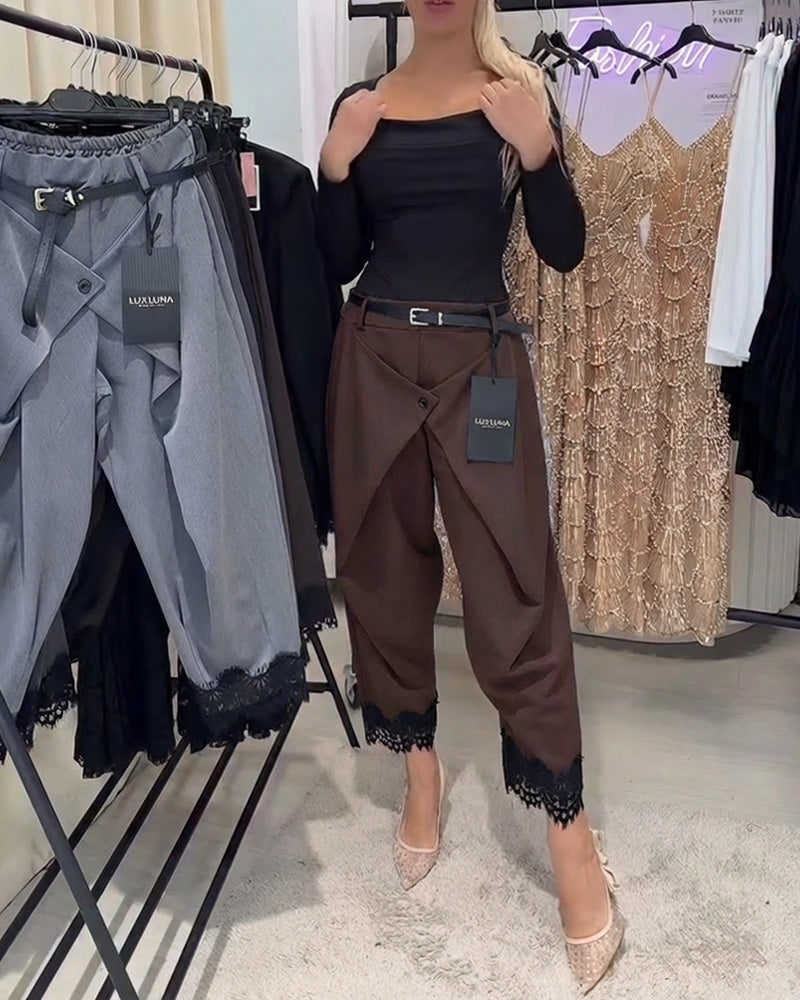 Spodnie Modna Koronka Szycie Harem