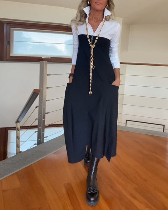 Modna jednokolorowa spódnica z kieszenią na suwak