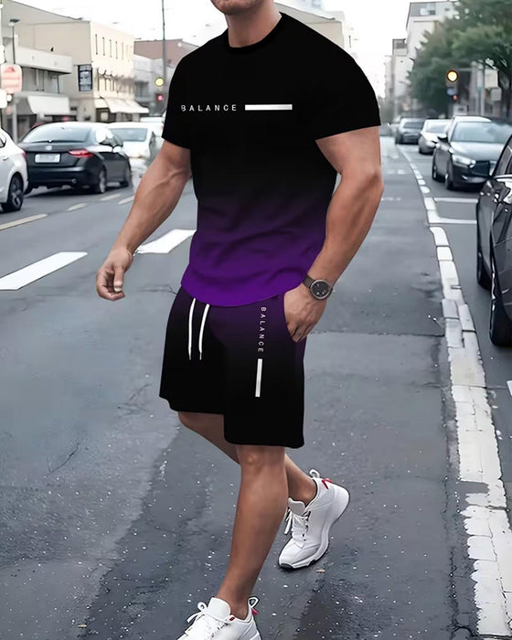 Męski Zestaw Codzienny Z Nadrukiem Dwuczęściowy