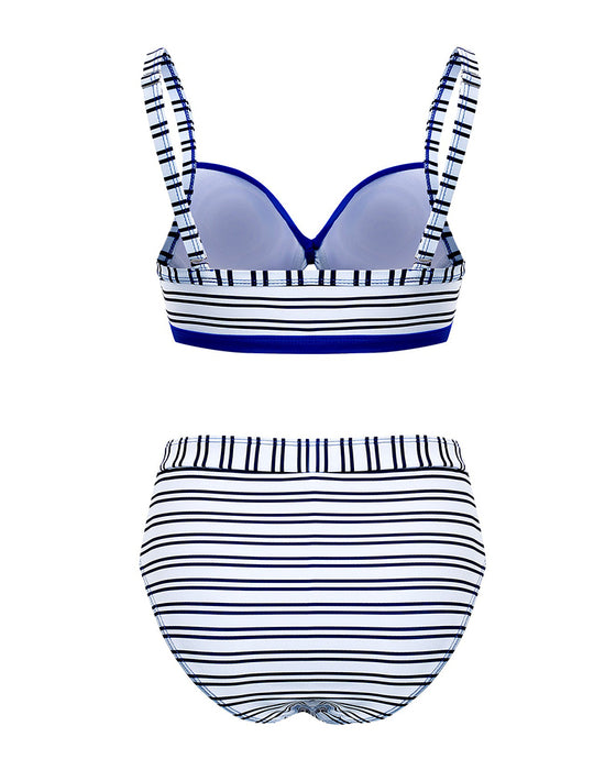 Bikini W Paski Wycięcie