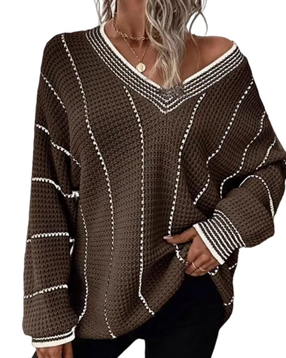 Sweter Sweter Casual Luźny Krój Pasek